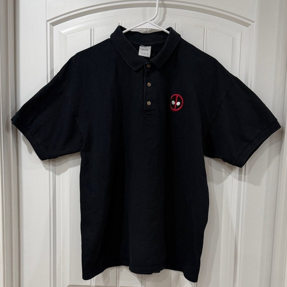 EUC Vintage Classic Black Deadpool Polo Shirt